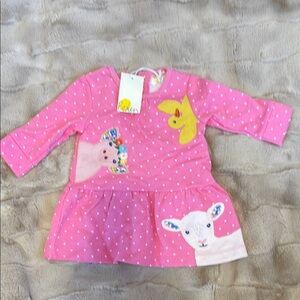NWT precious Baby Boden sweatshirt dress with lamb, pig, and duck 🥰